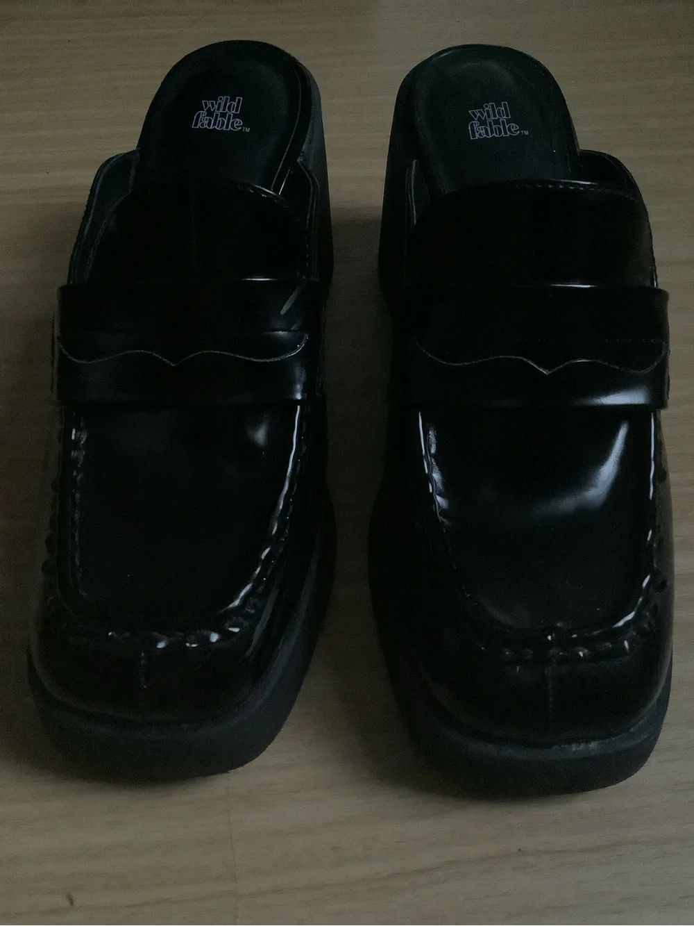 wild fable Black Patent Platform Penny Loafer Mules